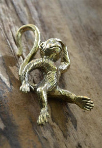 Load image into Gallery viewer, Ohrgewicht 4mm Hook Messing Affe 70mm Dehner
