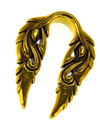 Cargar imagen en el visor de la galería, Ohrgewicht 14mm Dehner Edelstahl gold PVD Spiral Flügel
