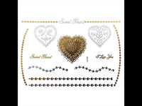 Load image into Gallery viewer, Tattoo Motivbogen golden silbern temporär Sweet Heart Herz Klebetattoos Schmuck Tattoos

