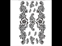 Load image into Gallery viewer, Tattoo schwarz Tribal geschwungen Linien Blume groß klein Finger Handgelenk temporär Klebetattoos
