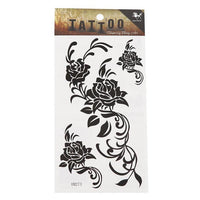 Load image into Gallery viewer, Tattoo schwarz Tribal Rosen Blüten Ranken temporär Klebetattoos
