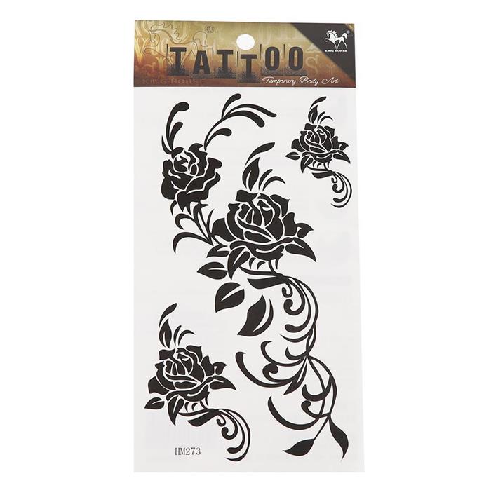 Tattoo schwarz Tribal Rosen Blüten Ranken temporär Klebetattoos