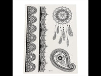 Cargar imagen en el visor de la galería, Tattoo schwarz spitze Armbänder Traumfänger Schnörkel 4 Tattoos 1 Bogen
