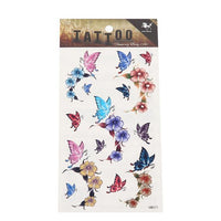 Load image into Gallery viewer, Tattoo Schmetterlinge welke Blüten Blumen Blätter bunt pastell 18 Motive 1 Bogen
