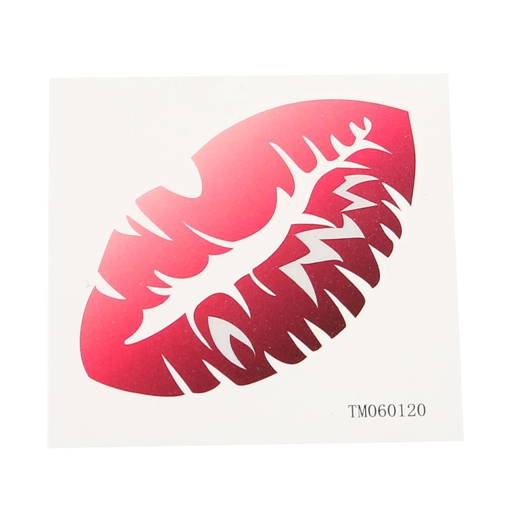 Klebetattoo temporär Lippenabdruck Lippenstift Knutschfleck rot einzeln 1 Bogen