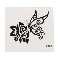 Load image into Gallery viewer, Klebetattoo temporär Tribal schwarz rose Schmetterling verschnörkelt 1 Bogen
