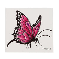 Load image into Gallery viewer, Klebetattoo temporär Schmetterling detailliert schwarz weiß lila pink 1 Bogen
