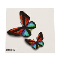 Load image into Gallery viewer, Klebetattoo temporär 2 Schmetterlinge realistisch bunt Schatten 1 Bogen
