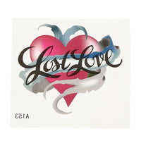 Load image into Gallery viewer, Klebetattoo temporär Herz rot Spruch Schrift Band zerrissen 1 Bogen
