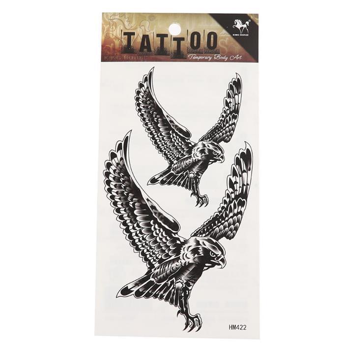 Klebetattoo Tattoos Adler schwarz weiß Comic-Style vereinfacht 2 Motive 1 Bogen