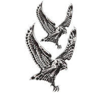 Load image into Gallery viewer, Klebetattoo Tattoos Adler schwarz weiß Comic-Style vereinfacht 2 Motive 1 Bogen
