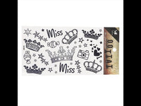 Load image into Gallery viewer, Klebetattoo Tattoos Comic süße Motive diverse Designs Kronen Sterne Herzen 1 Bogen
