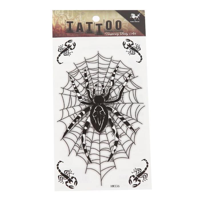 Klebetattoos Tattoo große Spinne im Netz Skorpione 1 Bogen 5 Motive