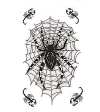 Load image into Gallery viewer, Klebetattoos Tattoo große Spinne im Netz Skorpione 1 Bogen 5 Motive
