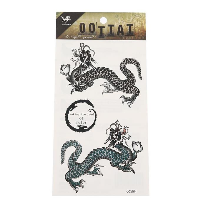 Klebetattoos Tattoo Herrscher Spruch chinesische Drachen Ei 1 Bogen 3 Motive