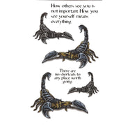 Load image into Gallery viewer, Klebetattoos Tattoo 3D Skorpione gute Sprüche Selbstbewusstsein 1 Bogen 6 Motive
