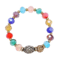 Cargar imagen en el visor de la galería, Brass Glitzerkugel Armband golden Kristalle bunt Ornament silber verstellbar
