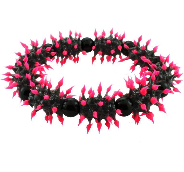 Stachel Silikonarmbänder schwarz Spitzen pink Armbänder Armband Silikon Silikonarmband Schmuck