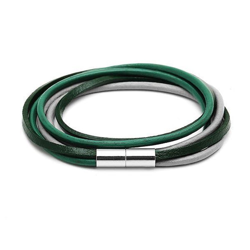 Lederarmbänder eckig rund Bänder Armband Leder dreifach mehrfarbig Magnetverschluss unisex