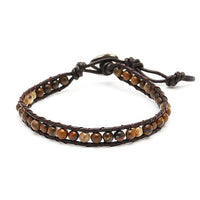 Load image into Gallery viewer, Lederarmbänder Achat gefärbt Perlen durchscheinend Armband Leder verstellbar unisex
