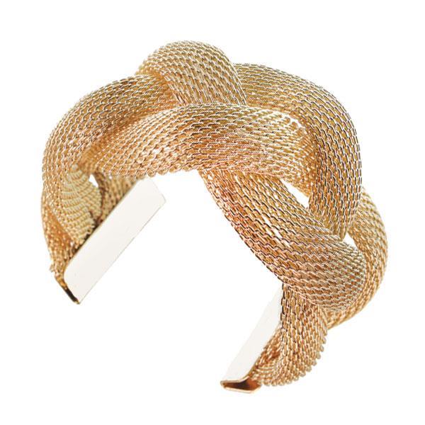 Brass Armband vergoldet Netz geflochten nickelfrei Damen 60 mm