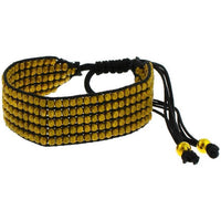 Load image into Gallery viewer, Messing Armband golden fünfreihig Baumwolle nickelfrei verstellbar Tribal antik Freundschaftsarmband
