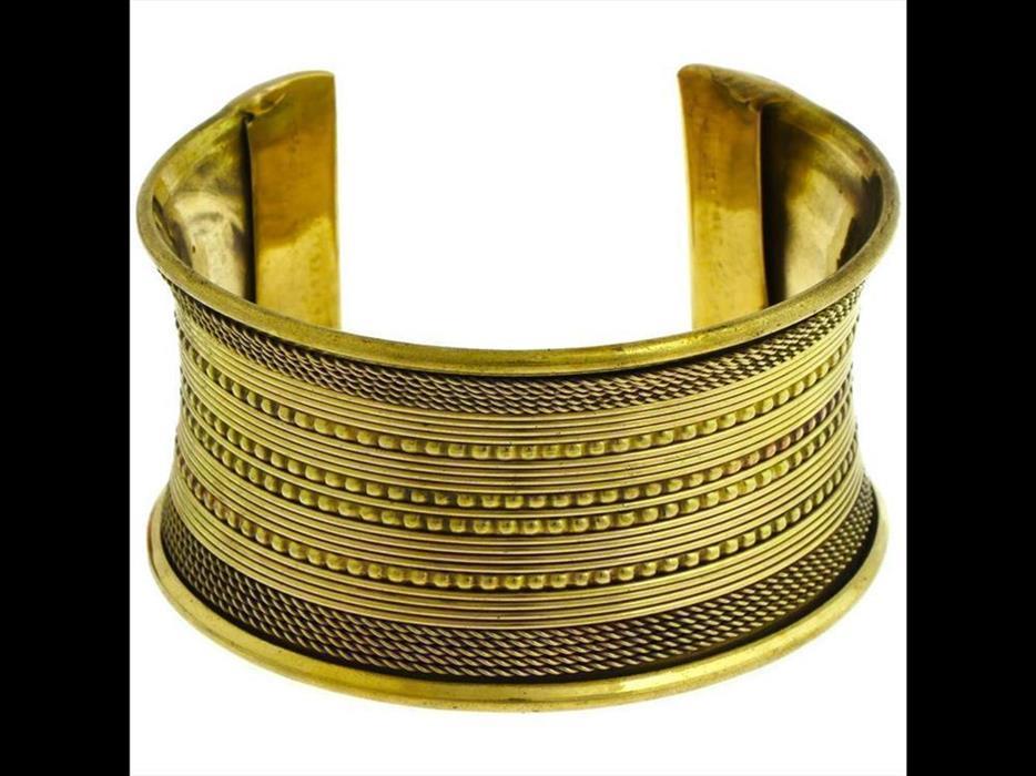 Messing Brass Armreif golden Ketten Seile Ringe 38 mm nickelfrei verstellbar antik Tribal Schmuck