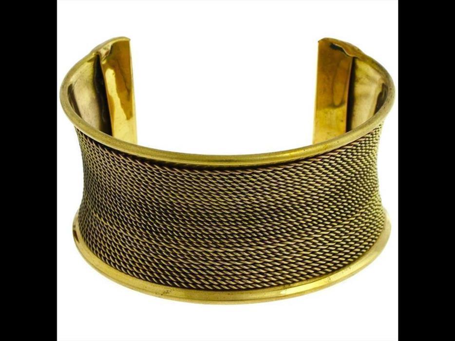 Messing Brass Armreif golden Seile 36 mm oxidiert nickelfrei verstellbar antik Tribal Schmuck