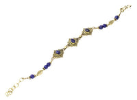 Cargar imagen en el visor de la galería, Messing Armband golden oval Raute Herzen Punkte Lapis Blatt rund 17,5-20 cm Perlen
