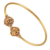 Load image into Gallery viewer, Messing Armreif antik golden rund Verschluss Kugeln Verziert verstellbarTribal Schmuck
