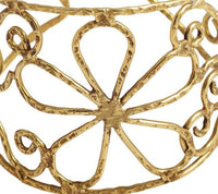 Cargar imagen en el visor de la galería, Messing Armreif antik golden filigran gehämmert Herz Blume groß 50mm breit
