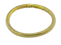 Cargar imagen en el visor de la galería, Messing Brass Armreif rund golden Plättchen oxidiert antik Tribal 65 mm Schmuck
