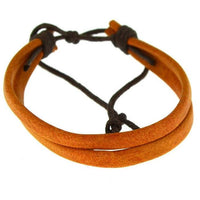 Load image into Gallery viewer, Lederarmband 2 Leder Bänder Baumwolle verstellbar
