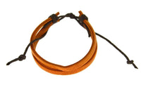 Load image into Gallery viewer, Lederarmband 2 Leder Bänder Baumwolle verstellbar
