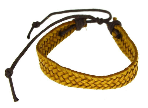 Lederarmband 10mm breit geflochten Baumwolle verstellbar