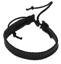 Load image into Gallery viewer, Lederarmband 10mm breit geflochten Baumwolle verstellbar
