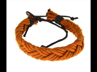 Load image into Gallery viewer, Leder Armband breit dreilagig geflochten verstellbar
