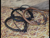 Load image into Gallery viewer, Leder Armband Schnur rund glatt geflochten verstellbar
