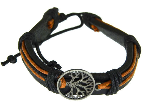 Leder Armband braun breit Brass Button verstellbar