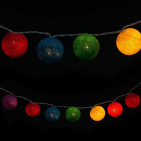 Load image into Gallery viewer, LED Lichterketten bunt 20 Baumwollkugeln (6 cm) CE 3,5m Deko innen Cotton Ball
