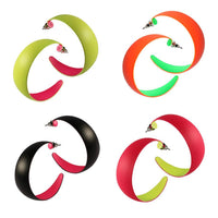 Load image into Gallery viewer, Ohrringe Creolen knallig neon Farben Ohrring Damen Metall nickelfrei Edelstahl Stecker Ringe
