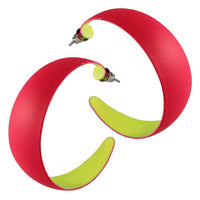 Load image into Gallery viewer, Ohrringe Creolen knallig neon Farben Ohrring Damen Metall nickelfrei Edelstahl Stecker Ringe

