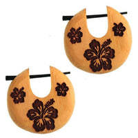 Cargar imagen en el visor de la galería, Pin Creolen Jackfrucht Holz hell Horn-Pin 23 mm rund dunkle Gravur Motiv
