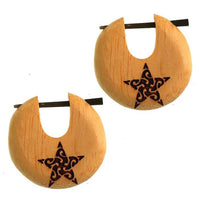 Cargar imagen en el visor de la galería, Pin Creolen Jackfrucht Holz hell Horn-Pin 23 mm rund dunkle Gravur Motiv
