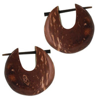 Cargar imagen en el visor de la galería, Pin Creolen Holz rund tränenförmig Horn-Pin verschiedene Hölzer 23 mm unisex
