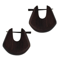 Cargar imagen en el visor de la galería, Pin Creolen Holz rund tränenförmig Horn-Pin verschiedene Hölzer 23 mm unisex
