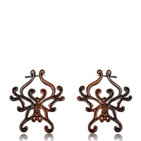 Cargar imagen en el visor de la galería, Holz Pin Creolen Narraholz Horn-Pin dunkelbraun gemasert handgefertigt groß
