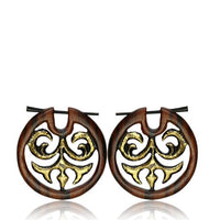 Cargar imagen en el visor de la galería, Holz Pin Creolen Narraholz Horn-Pin silbern golden bemalt handgefertigt
