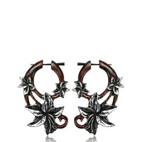 Cargar imagen en el visor de la galería, Holz Pin Creolen Narraholz Horn-Pin silbern golden bemalt handgefertigt
