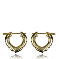 Cargar imagen en el visor de la galería, Pin Creolen Messing Brass antik golden verziert handgefertigt Ohrringe
